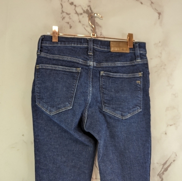 Madewell Jean Women 26 9 Inch Mid Rise Skinny Crop Dark Wash Orland Tencel MA938 - Picture 7 of 13